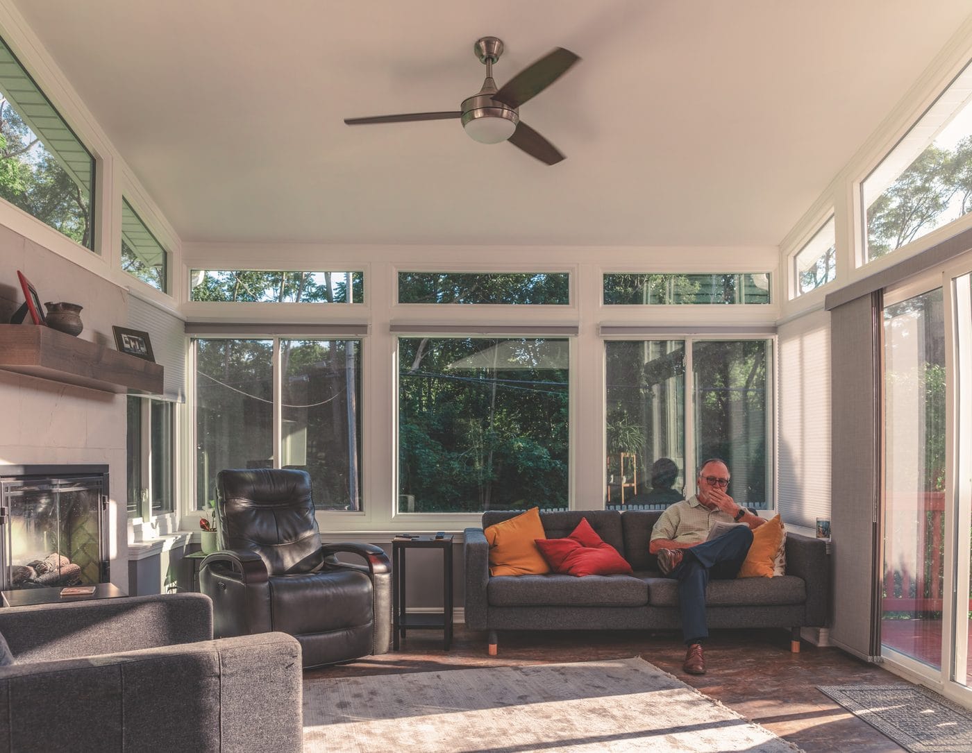 Four-season sunroom used year-round in a South Jersey home.